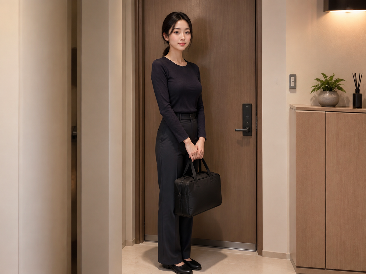 화성 동탄 방문 홈케어 일정을 준비하는 젊은 성인 한국 여성 관리사